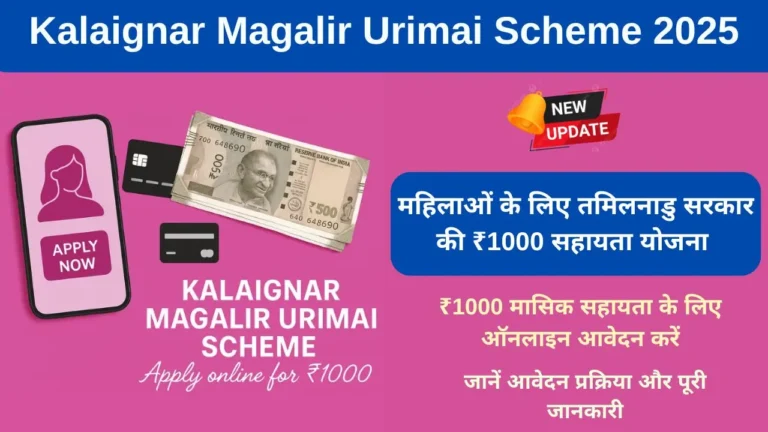 Kalaignar Magalir Urimai Scheme 2025